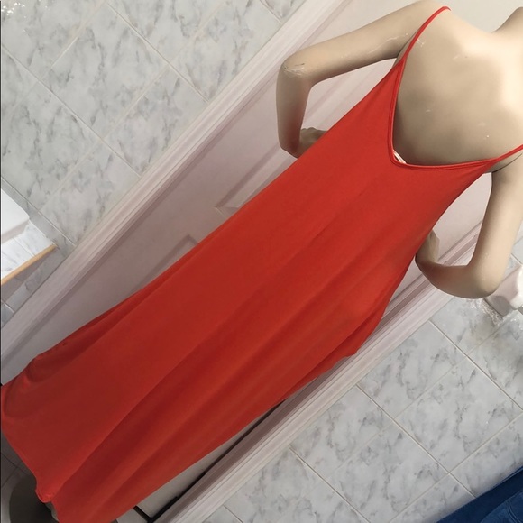 #27 ORANGE SOLID CAMI MAXI DRESS - Picture 6 of 6